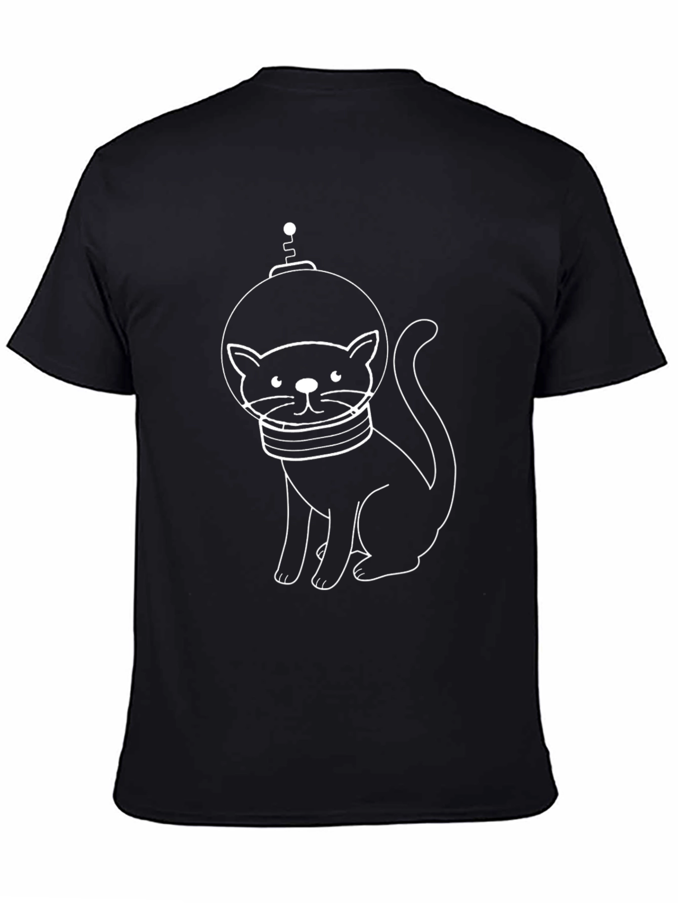Astronaut Cat Black T-Shirt - Space Kitty Tee