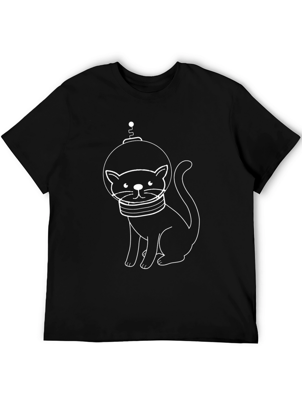 Astronaut Cat Black T-Shirt - Space Kitty Tee