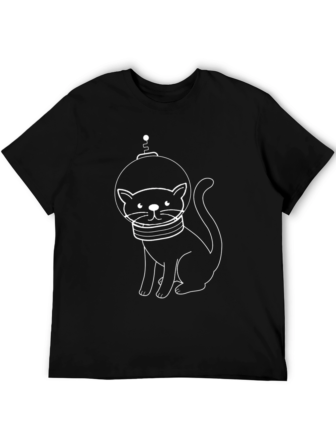 Astronaut Cat Black T-Shirt - Space Kitty Tee