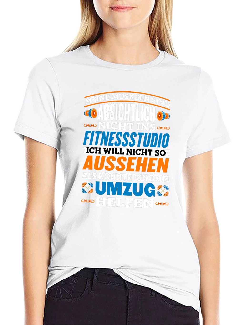 Funny German Gym T-Shirt: Muscles & Moving