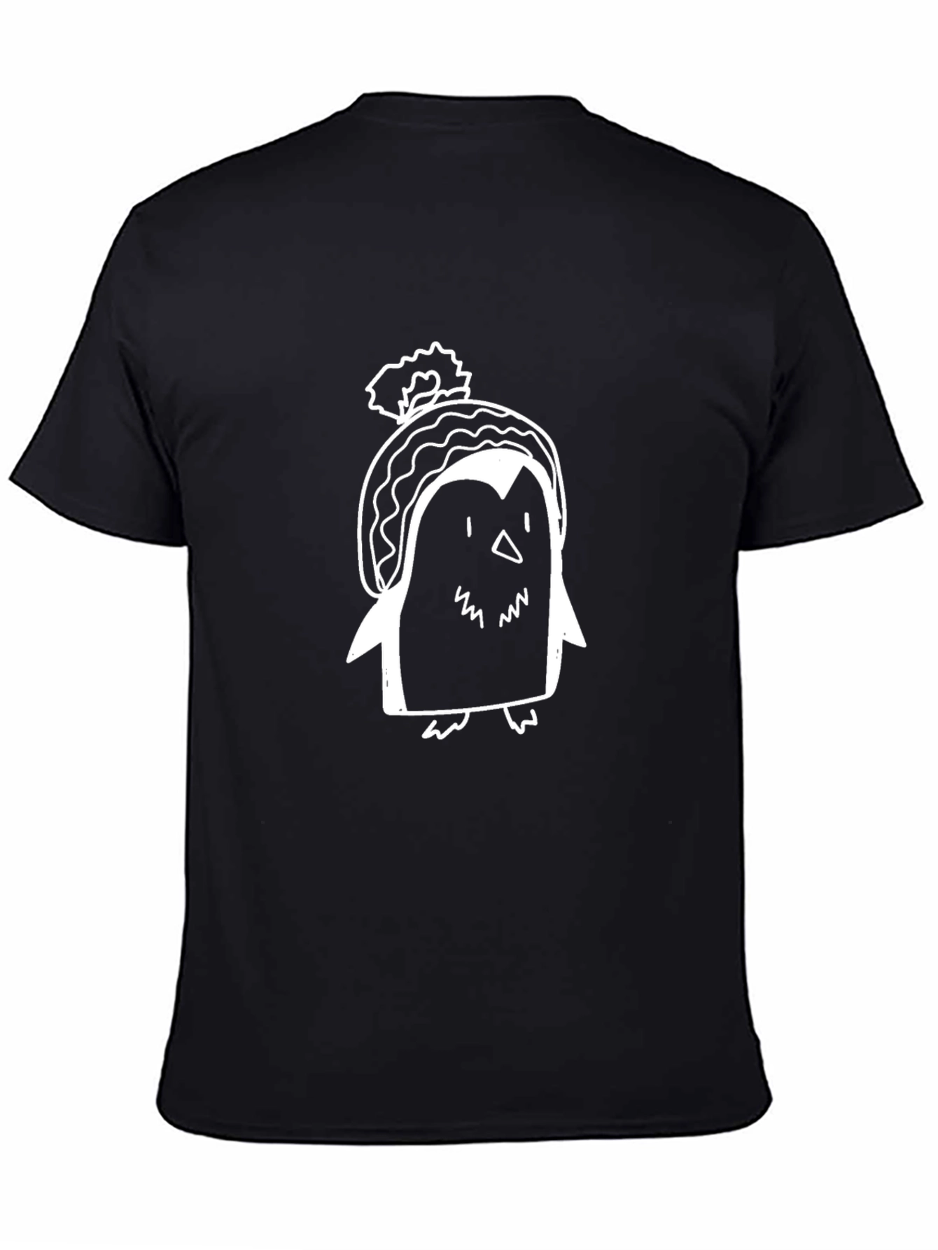 Penguin in Beanie Graphic T-Shirt