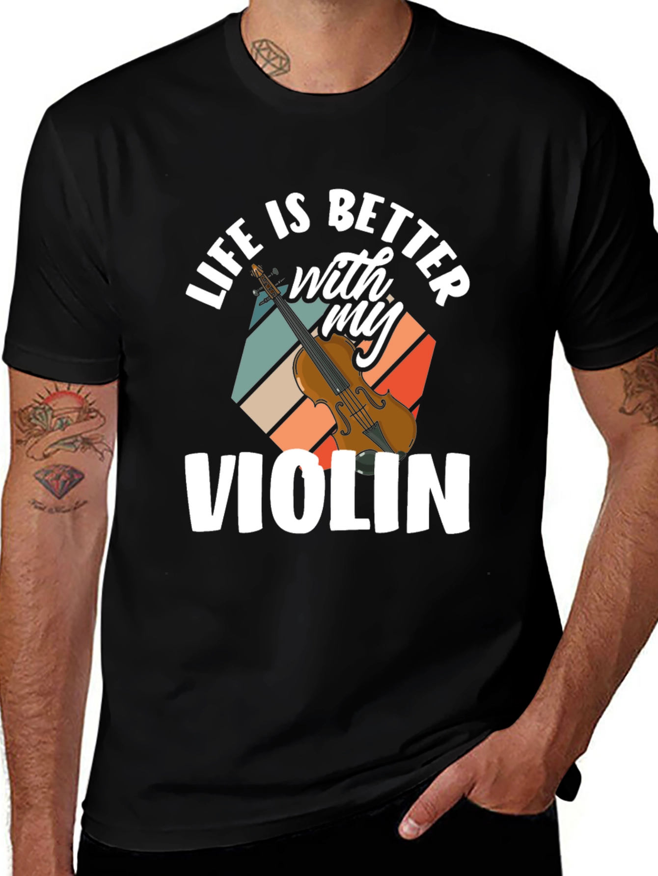 Life is Better With My Violin Graphic T-Shirt