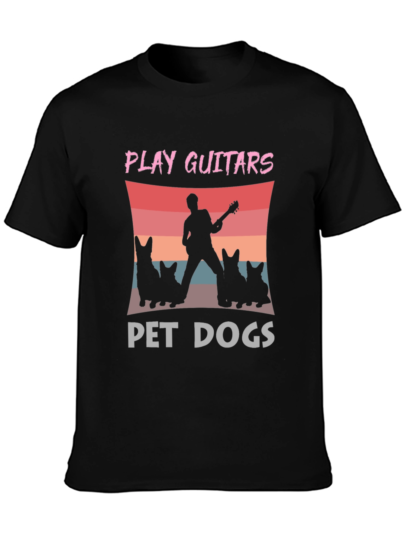 Play Guitars Pet Dogs Graphic T-Shirt