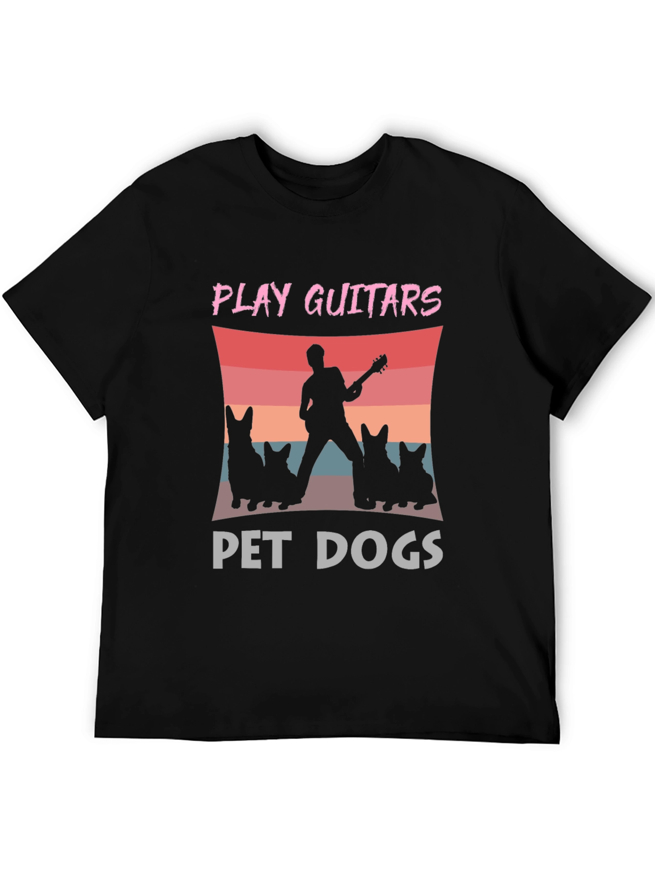 Play Guitars Pet Dogs Graphic T-Shirt