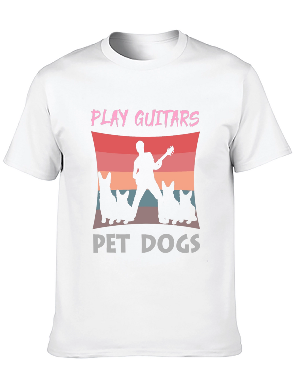 Play Guitars Pet Dogs Graphic T-Shirt