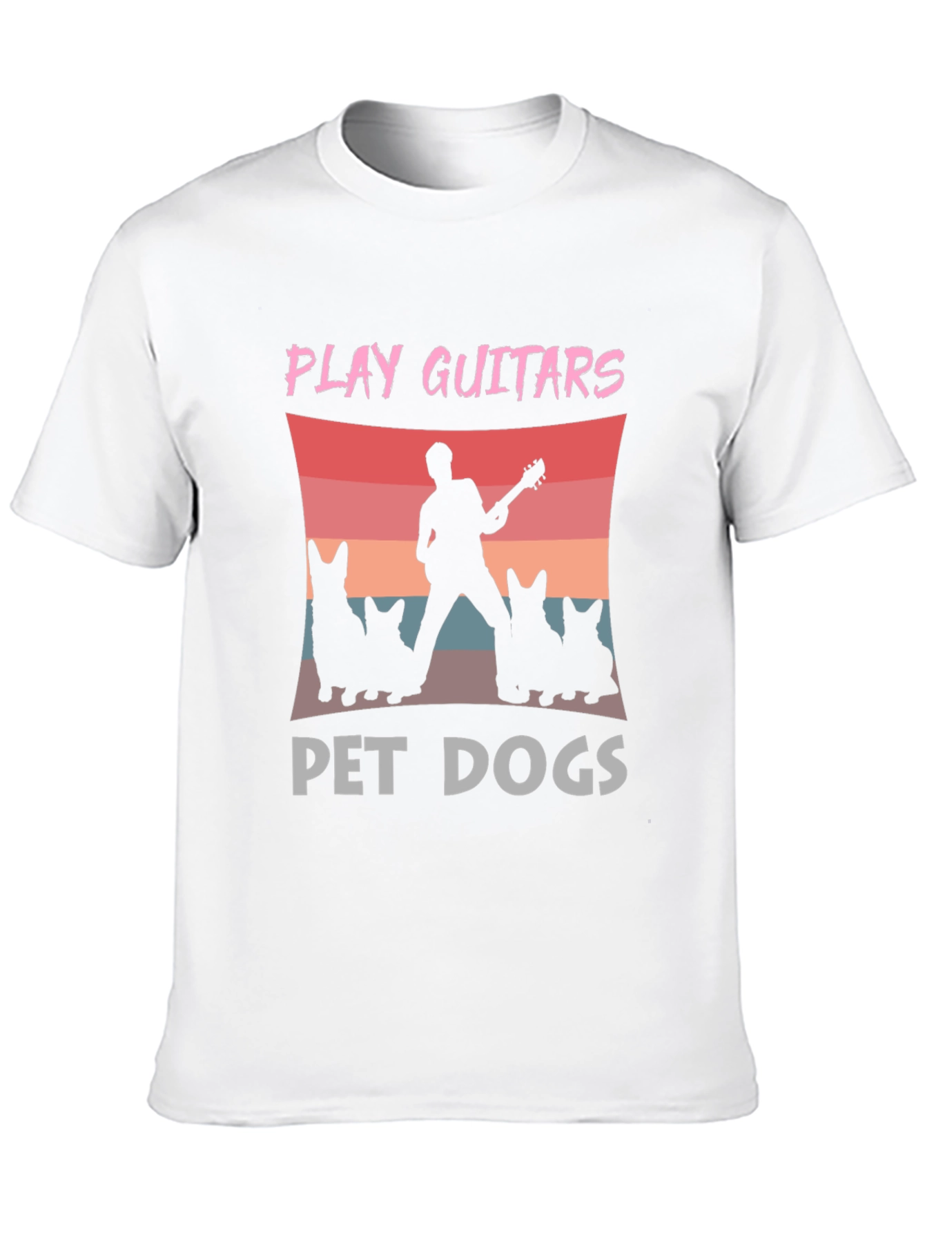 Play Guitars Pet Dogs Graphic T-Shirt