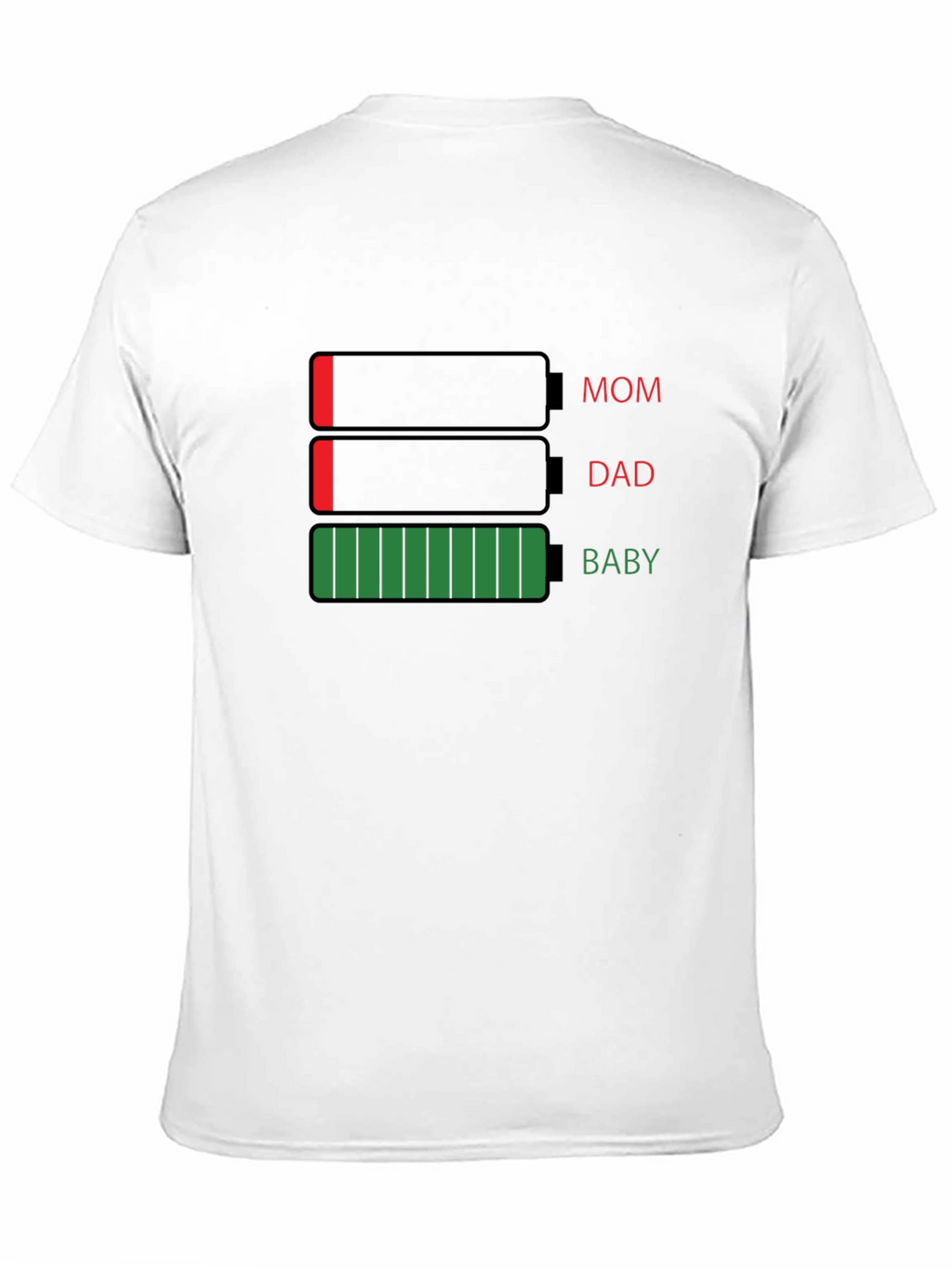Battery Level Family T-Shirt - Mom Dad Baby