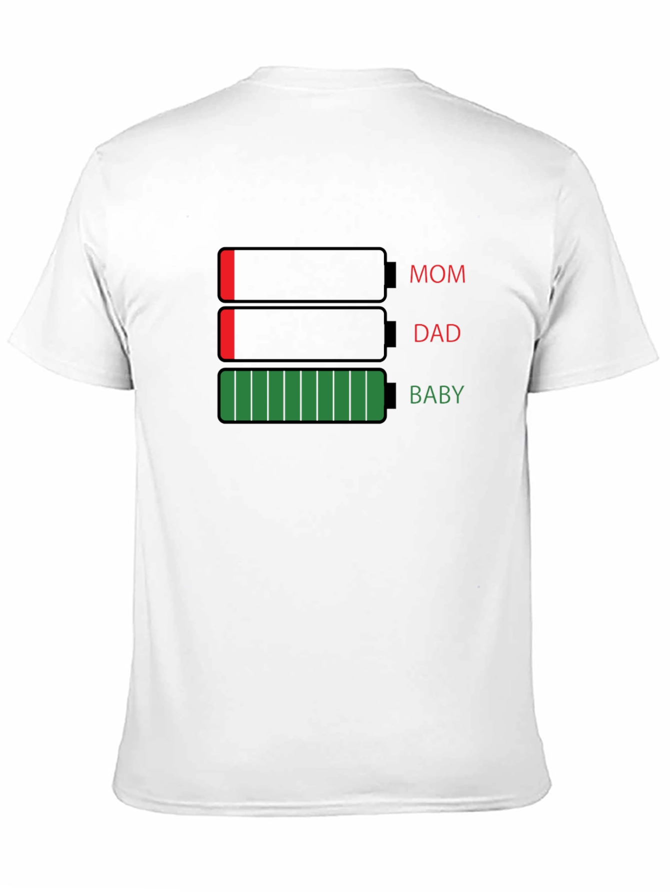 Battery Level Family T-Shirt - Mom Dad Baby