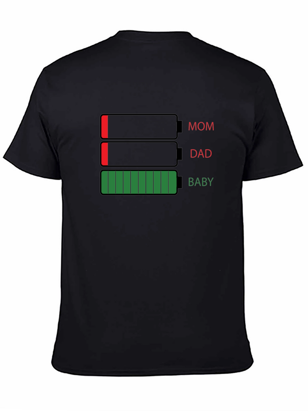 Battery Level Family T-Shirt - Mom Dad Baby