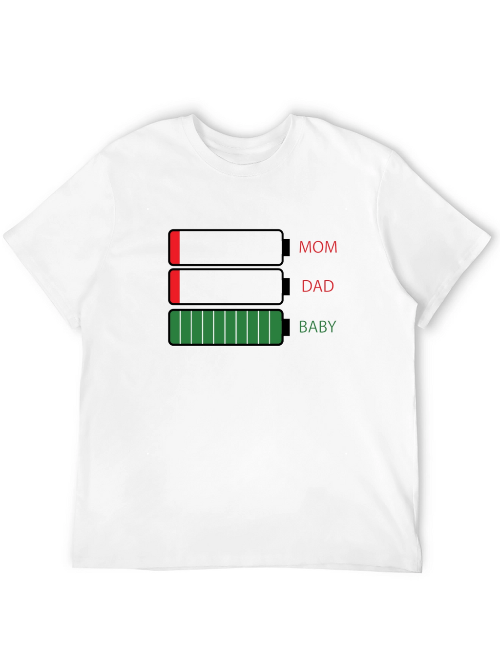 Battery Level Family T-Shirt - Mom Dad Baby