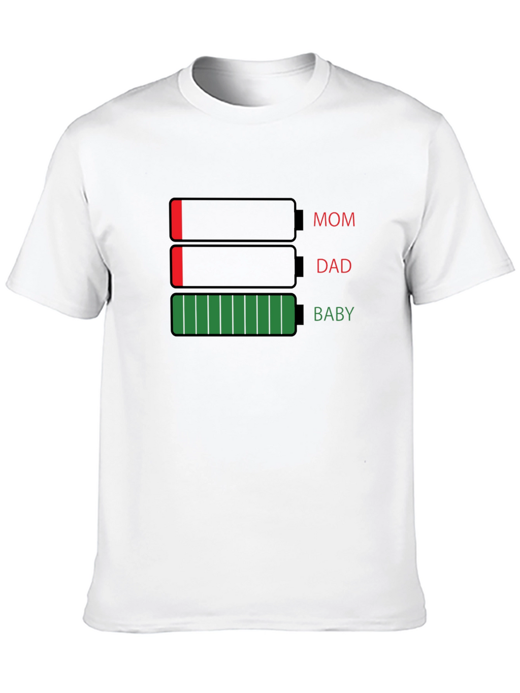 Battery Level Family T-Shirt - Mom Dad Baby