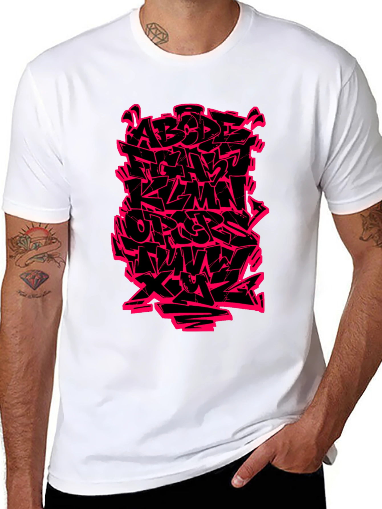 Graffiti Alphabet Graphic T-Shirt - Bold Streetwear Style