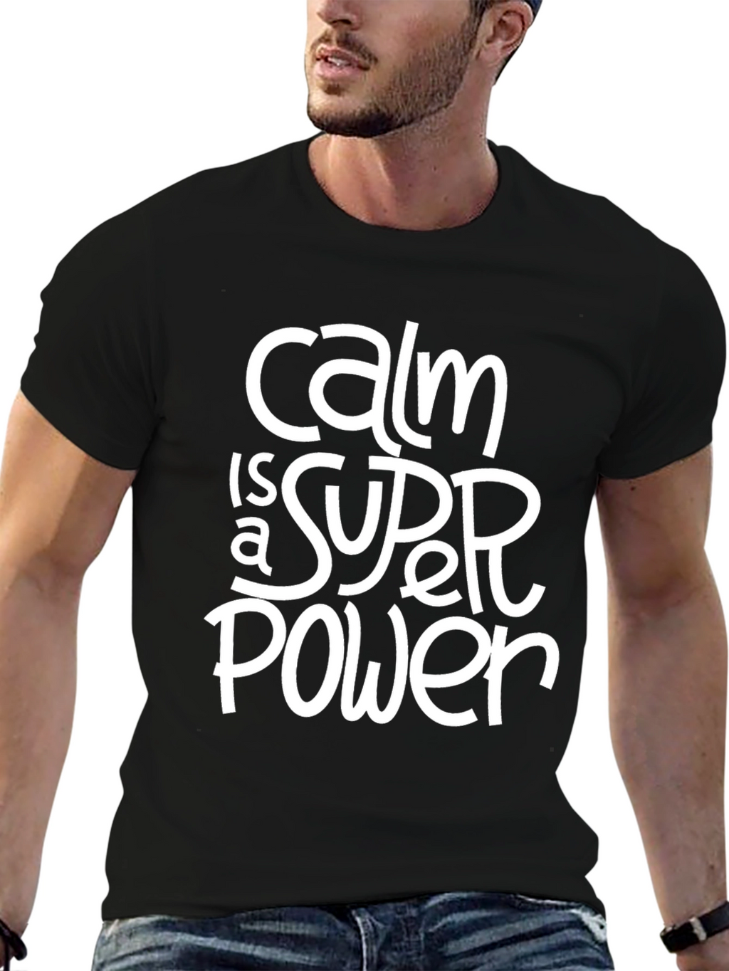 Calm Is A Super Power Black T-Shirt
