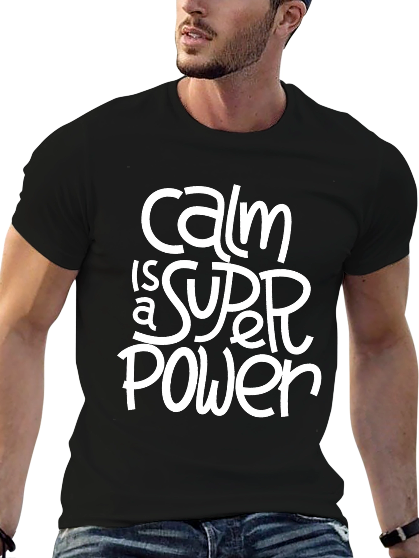 Calm Is A Super Power Black T-Shirt