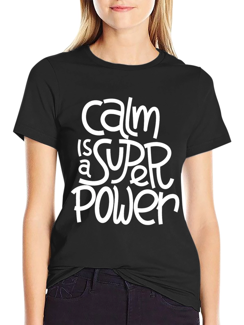 Calm Is A Super Power Black T-Shirt