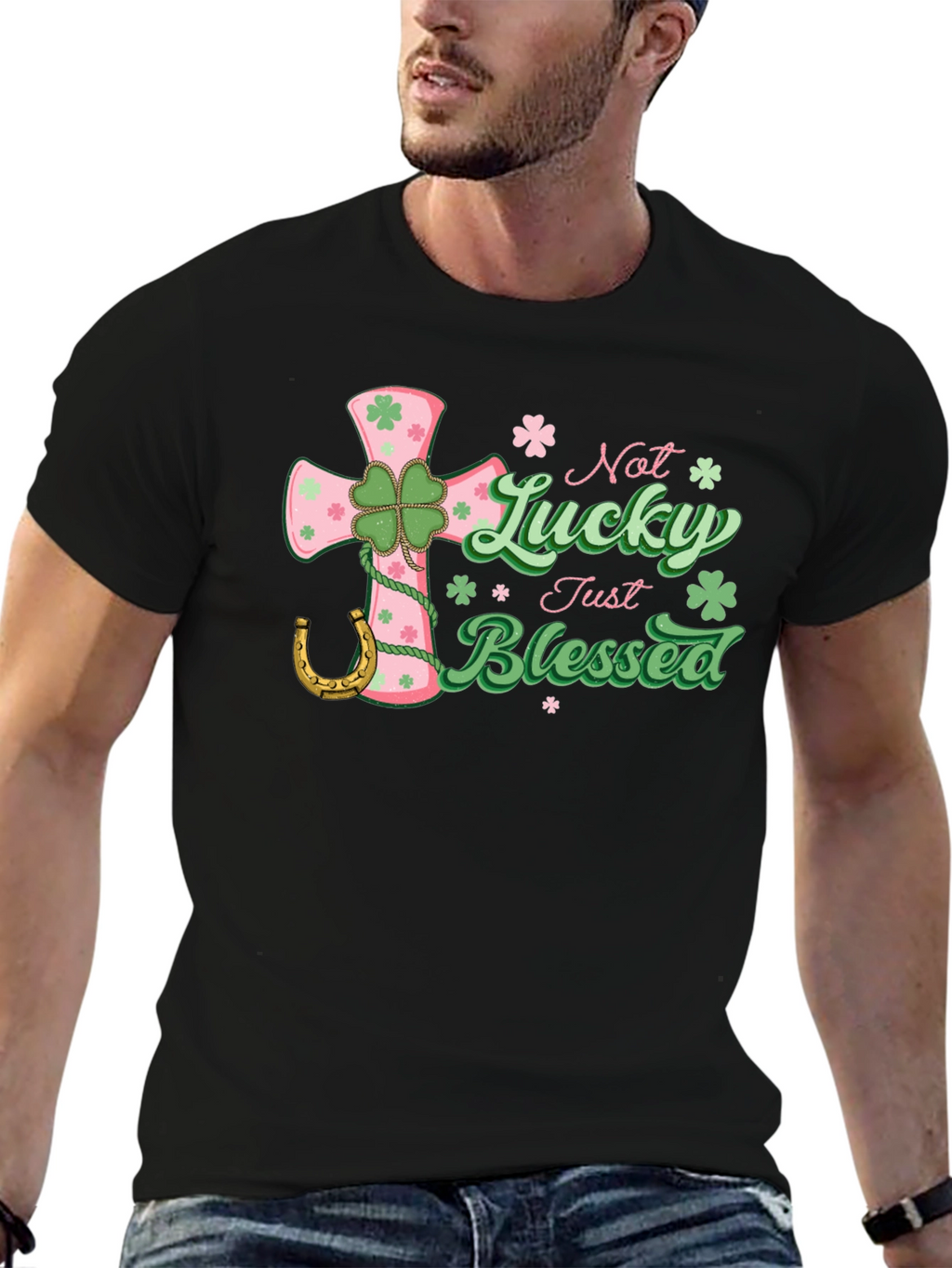 Not Lucky Just Blessed Black T-Shirt