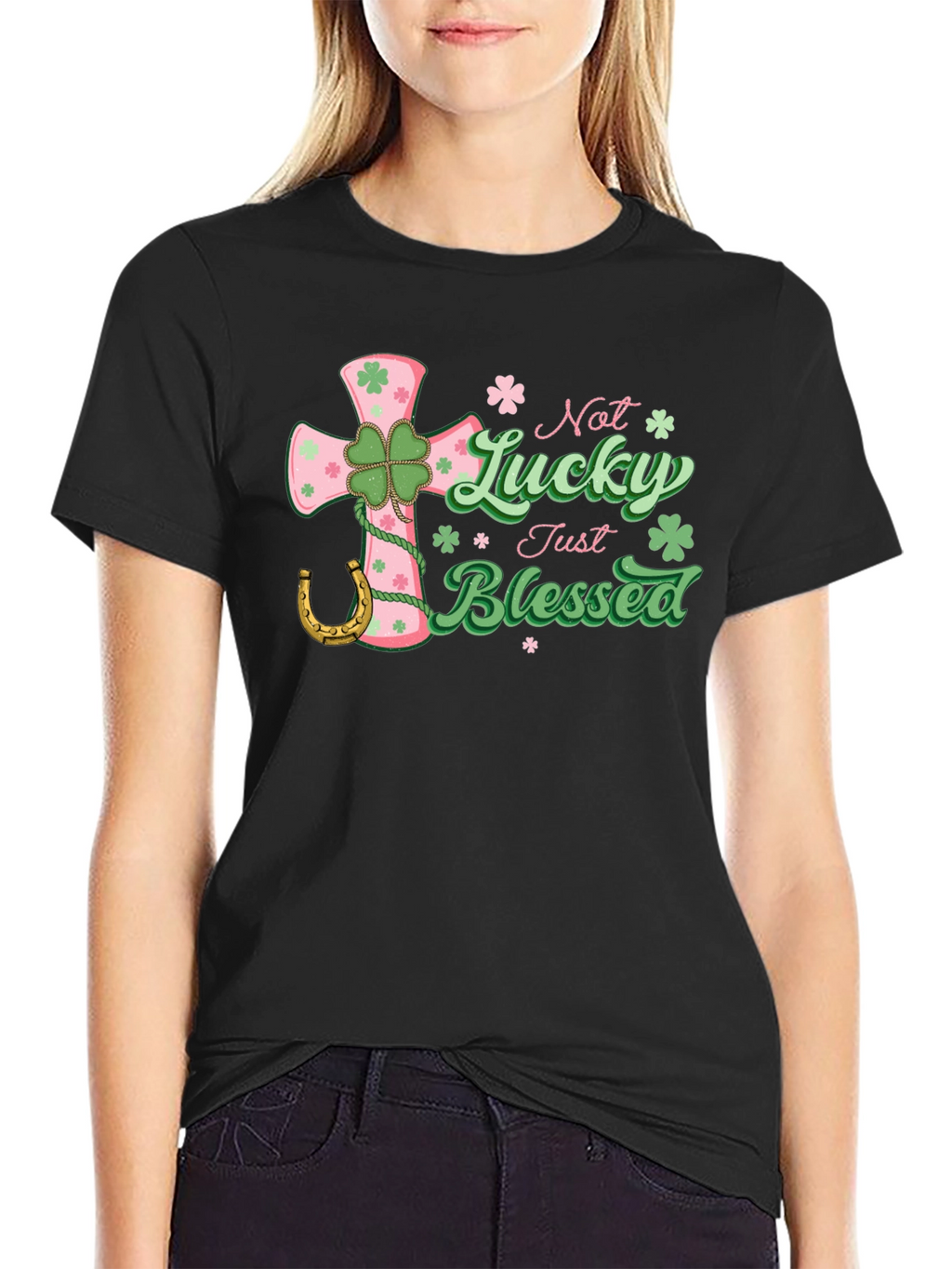Not Lucky Just Blessed Black T-Shirt