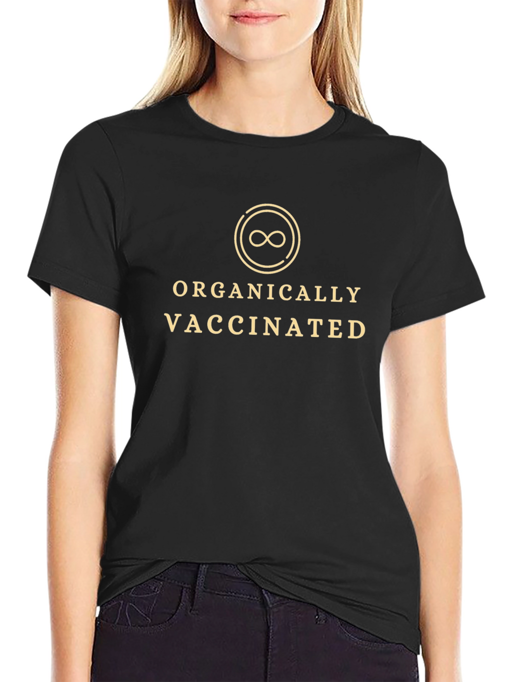 Organically Vaccinated Graphic Tee - Black Cotton T-Shirt