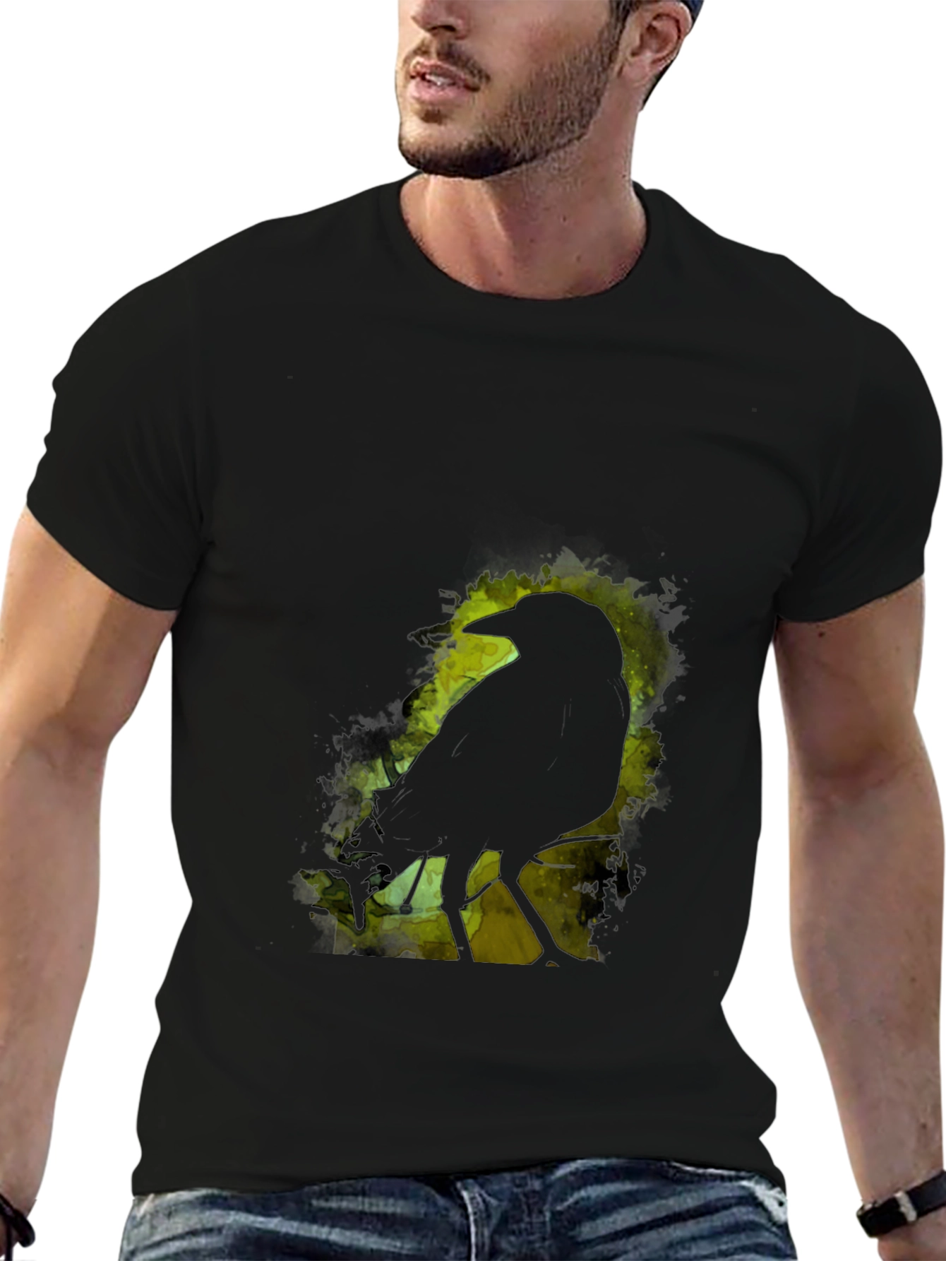 Raven Silhouette Graphic Black T-Shirt
