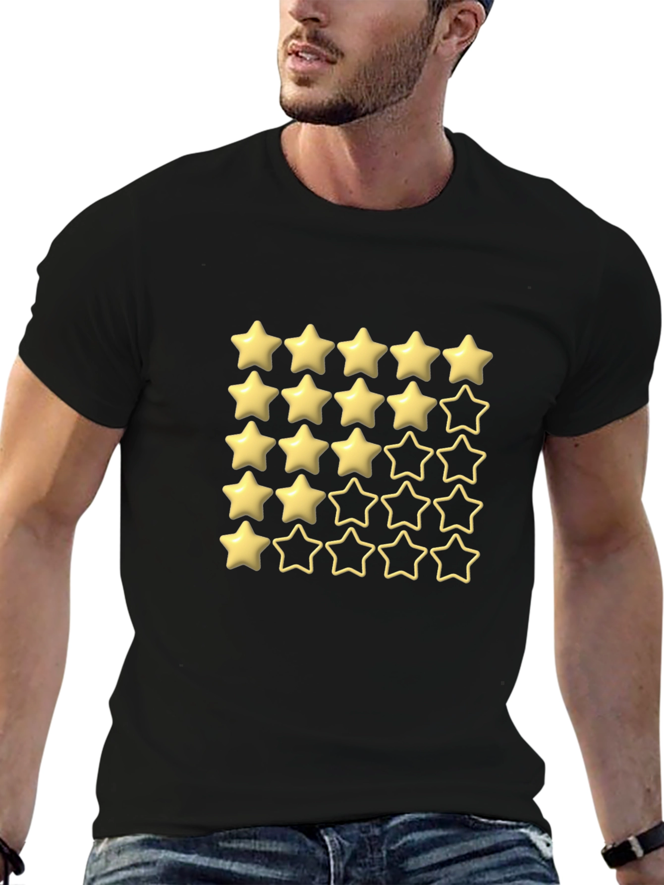 Five Star Rating Black T-Shirt