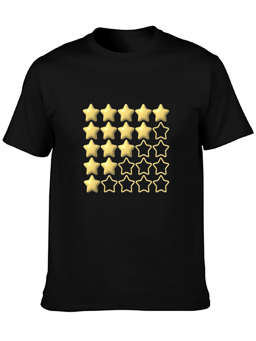 Five Star Rating Black T-Shirt