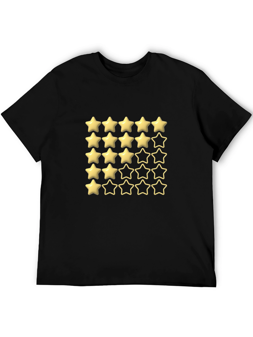 Five Star Rating Black T-Shirt