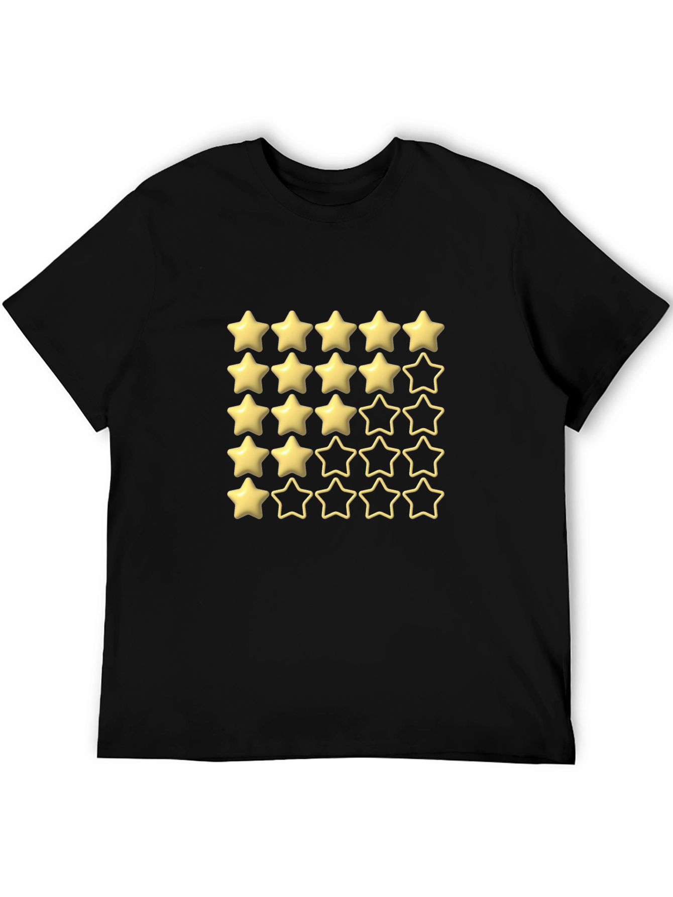 Five Star Rating Black T-Shirt