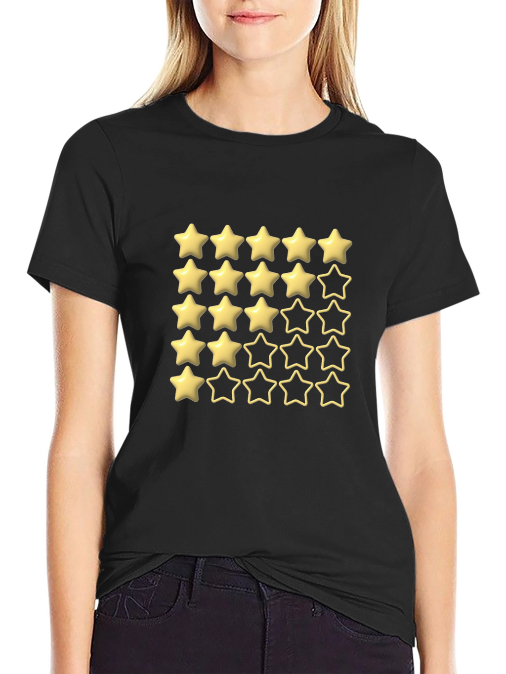 Five Star Rating Black T-Shirt