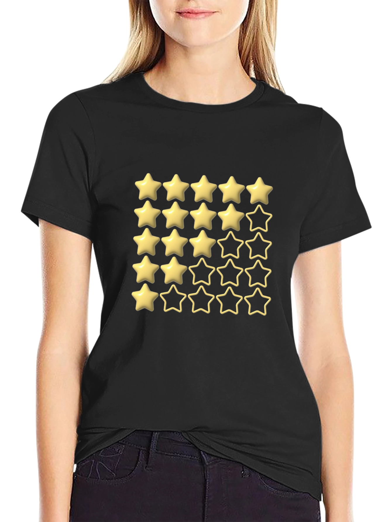 Five Star Rating Black T-Shirt