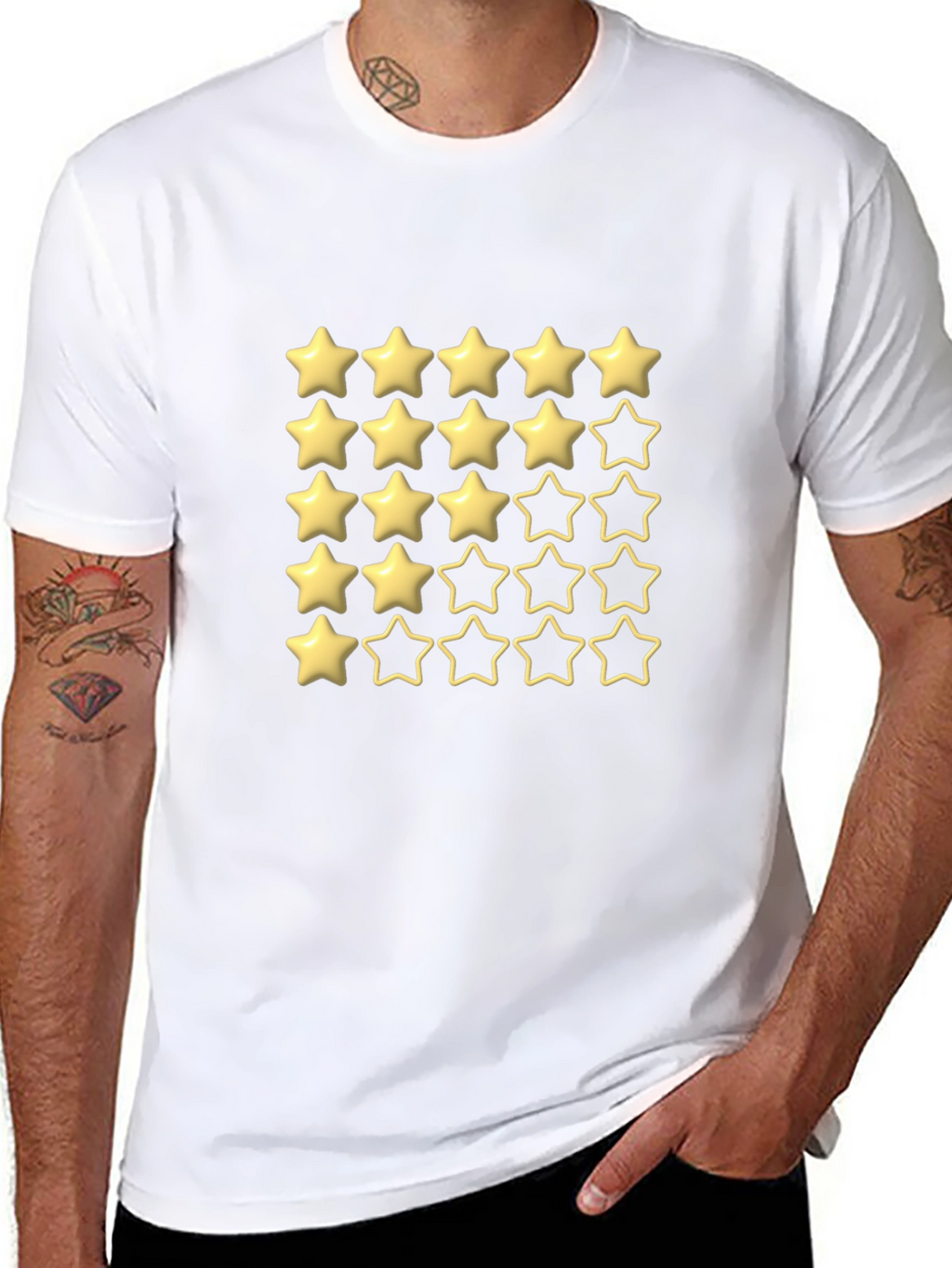 Five Star Rating Black T-Shirt