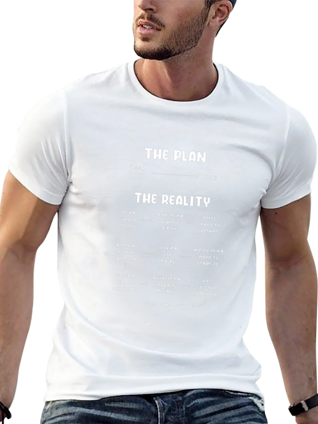 The Plan vs Reality Black Graphic Tee