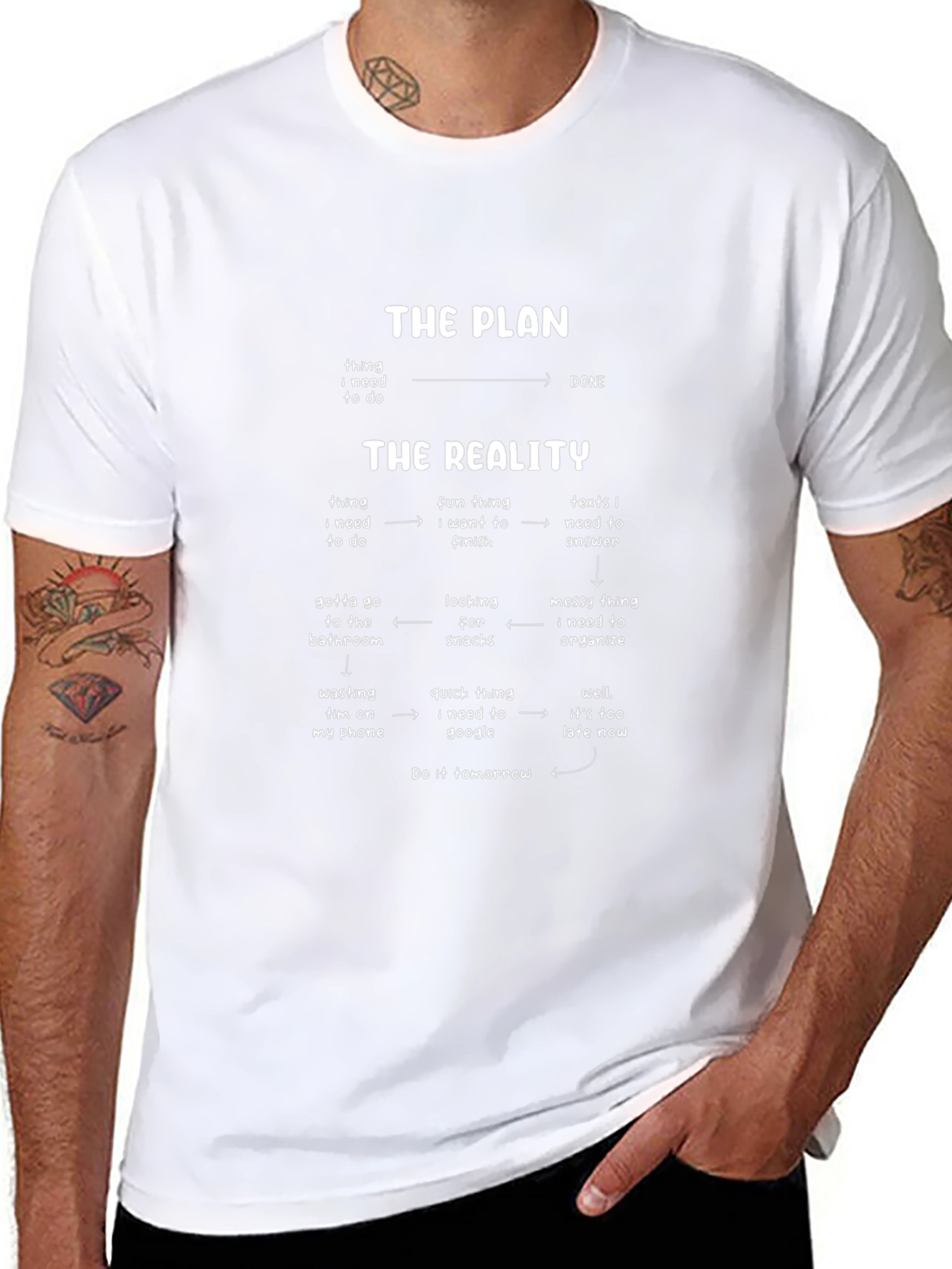 The Plan vs Reality Black Graphic Tee