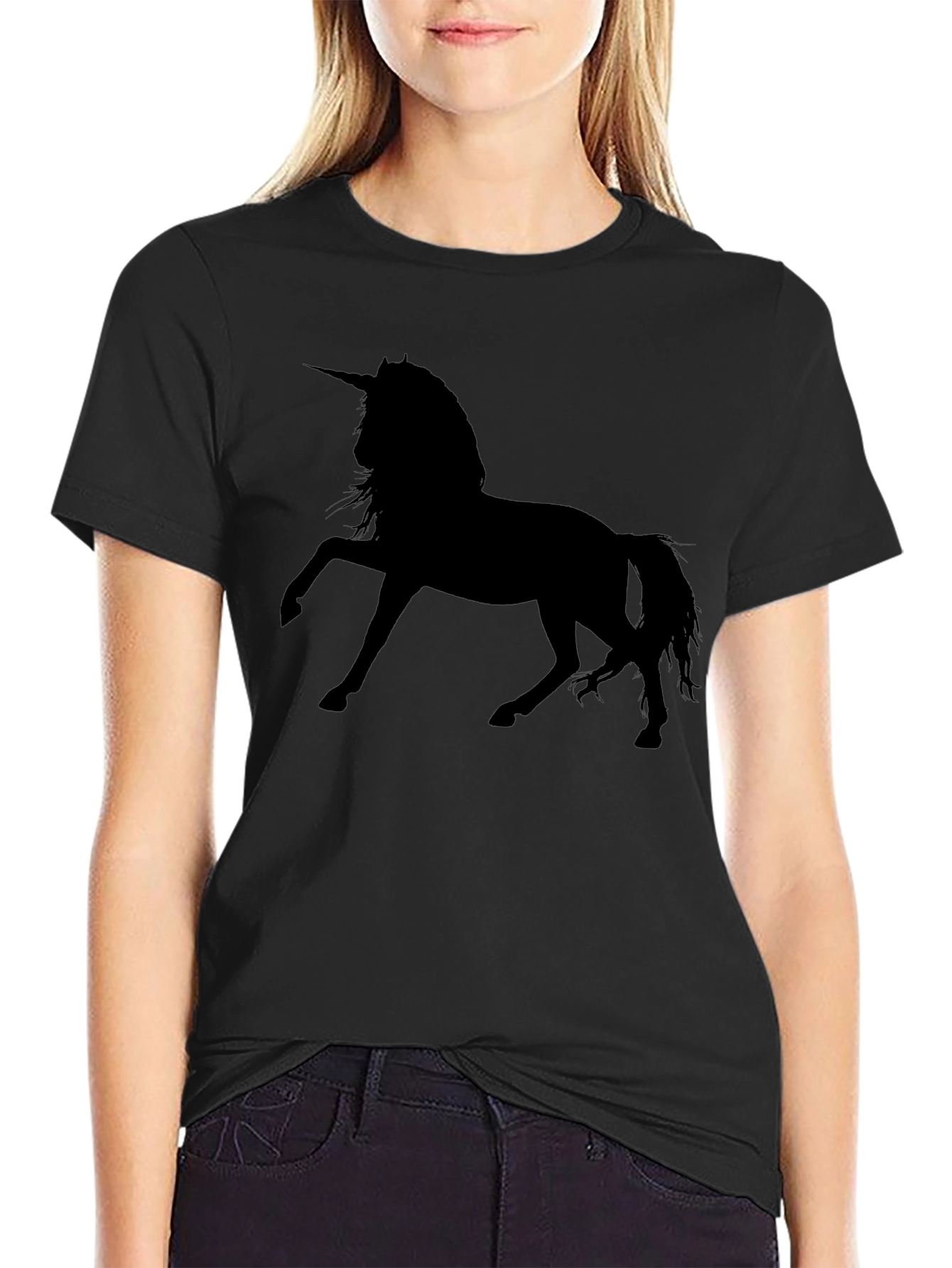 Unicorn Silhouette Tee - Black Graphic T-Shirt