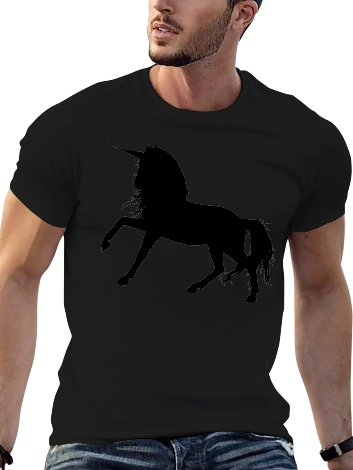 Unicorn Silhouette Tee - Black Graphic T-Shirt