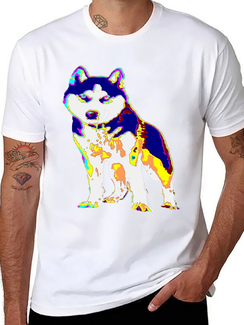 Psychedelic Husky Graphic Tee