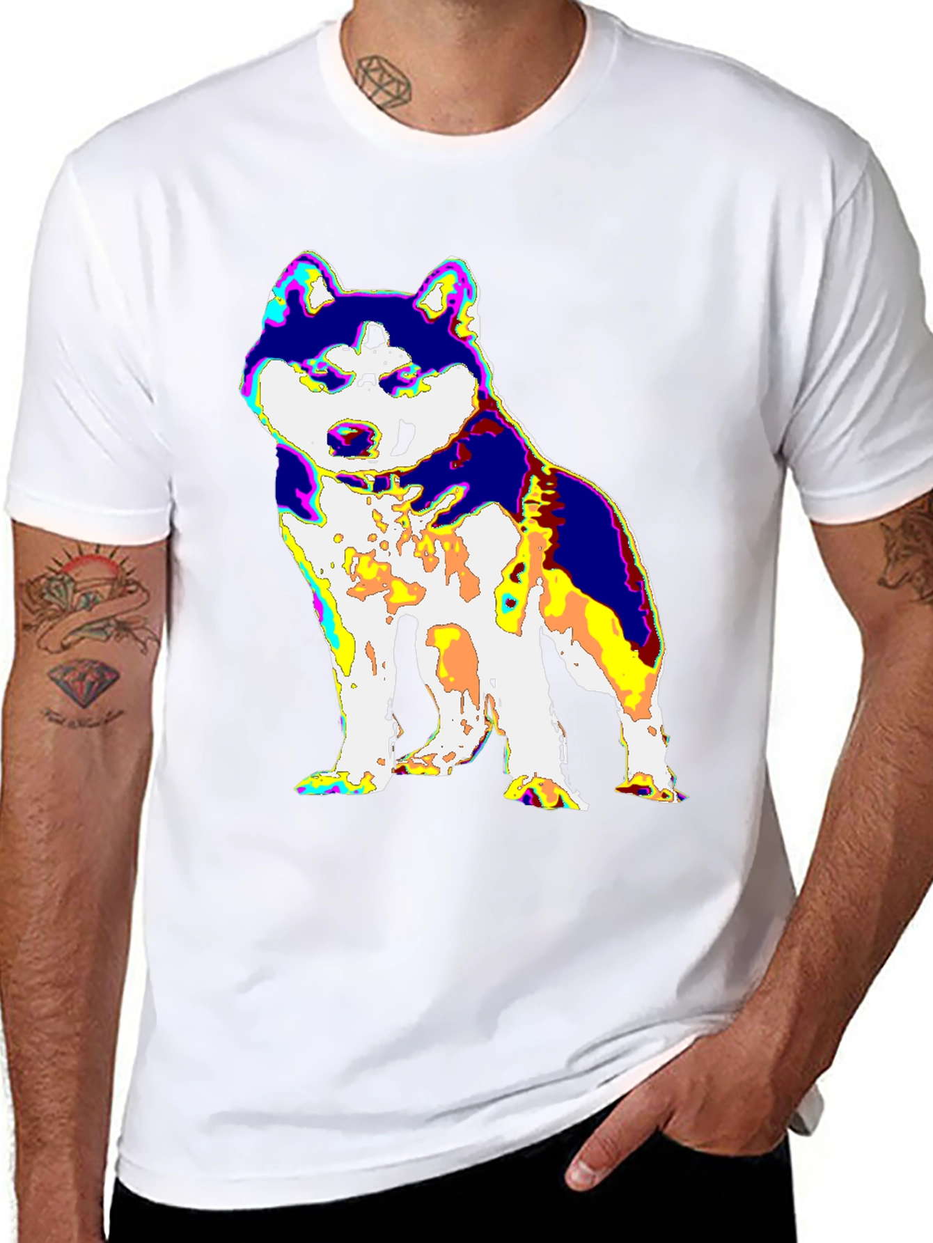 Psychedelic Husky Graphic Tee