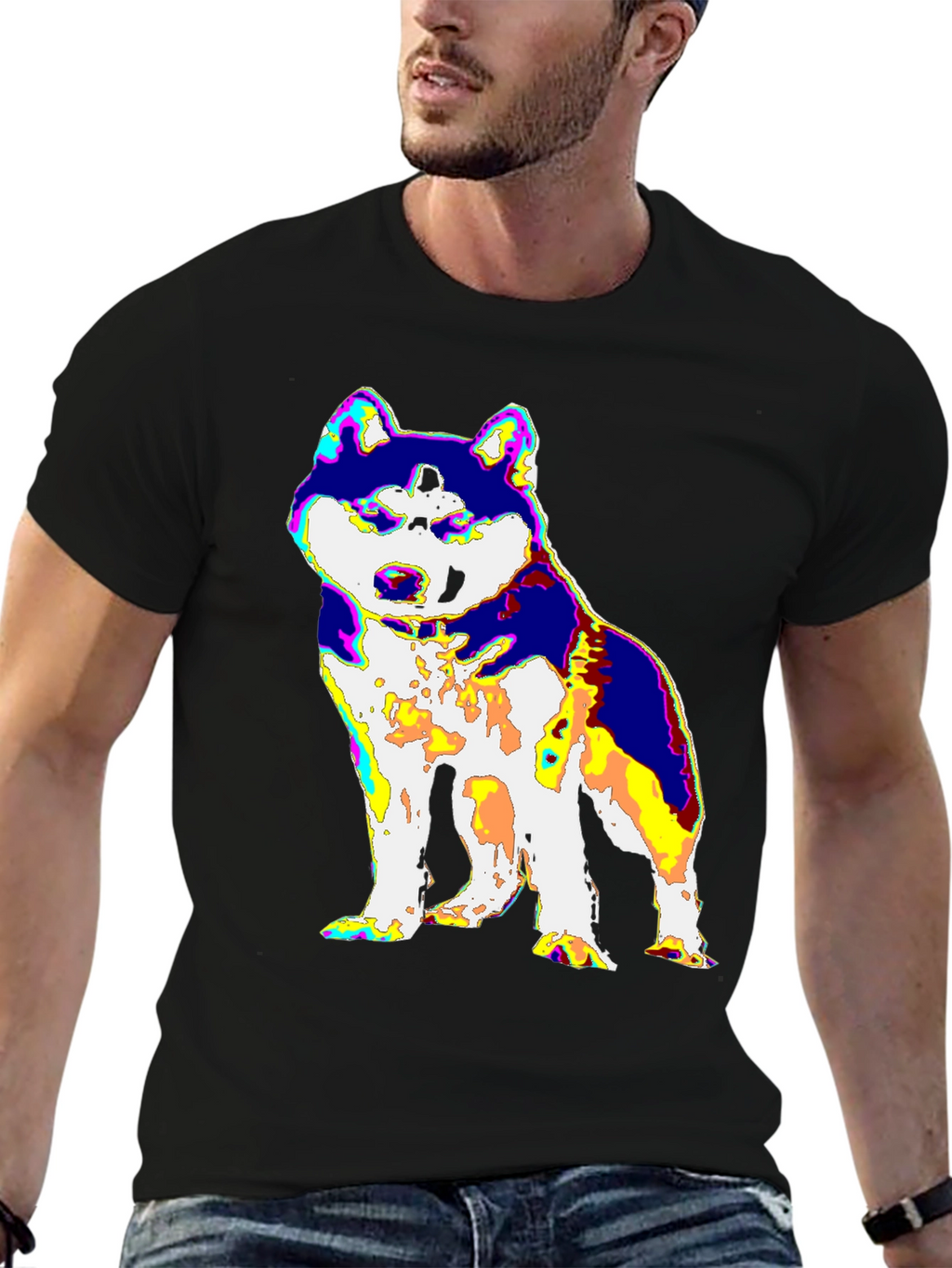 Psychedelic Husky Graphic Tee