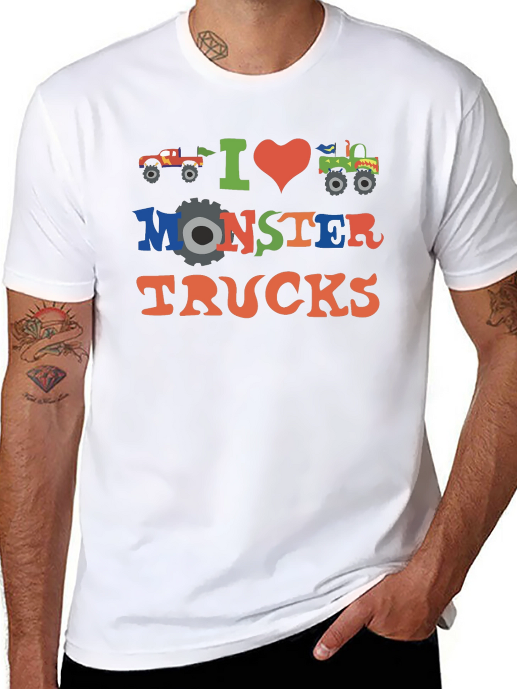 I Love Monster Trucks T-Shirt - Fun Graphic Tee