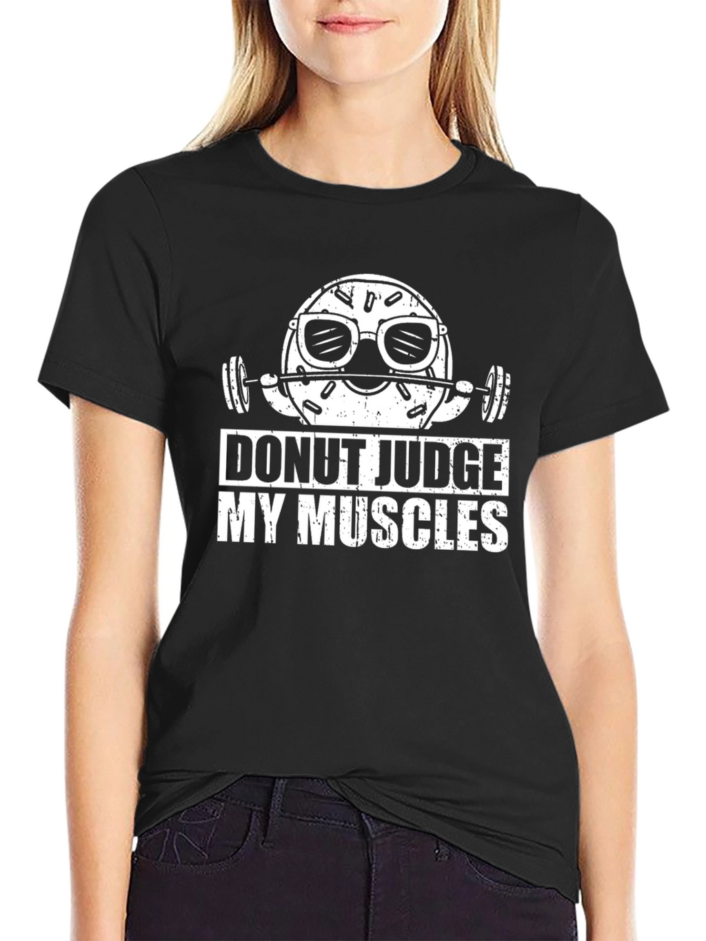 Donut Judge My Muscles Black T-Shirt