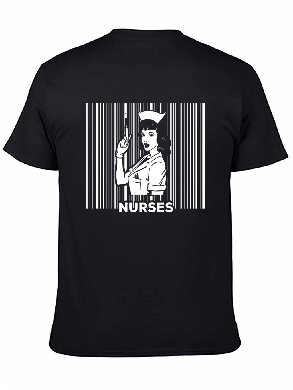 Nurses Barcode T-Shirt - Black Graphic Tee