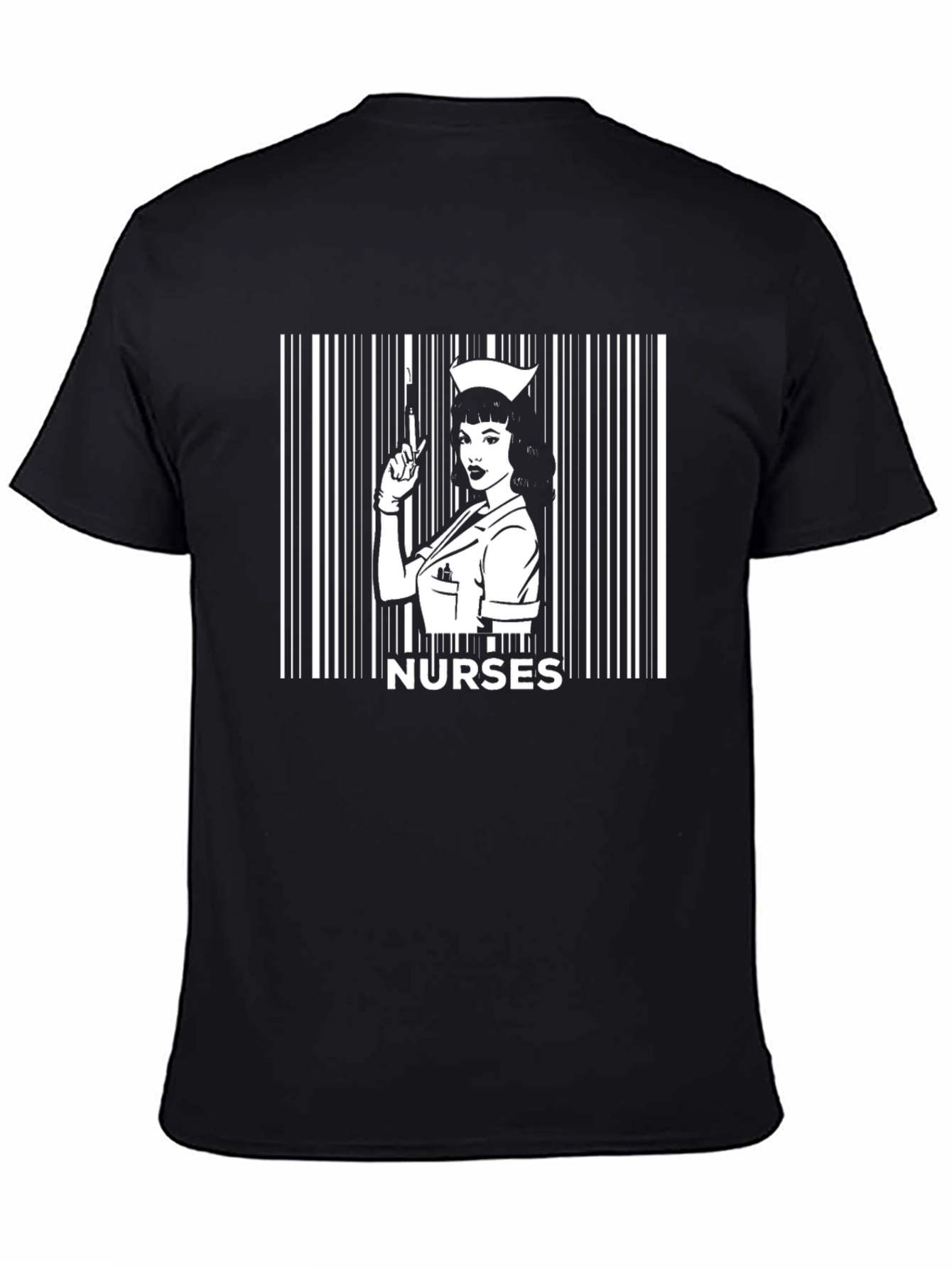 Nurses Barcode T-Shirt - Black Graphic Tee
