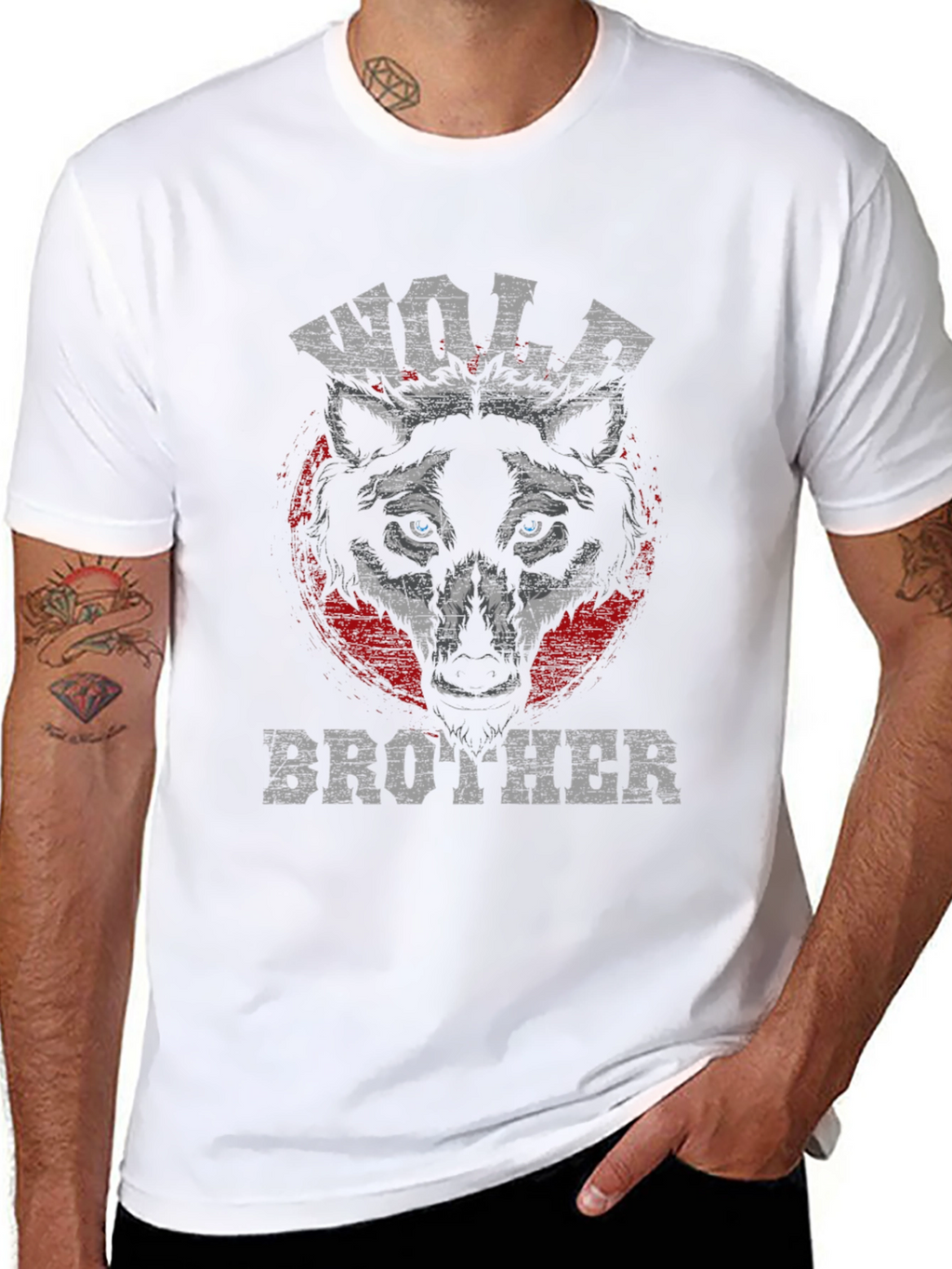 Wolf Brother Graphic T-Shirt - Black