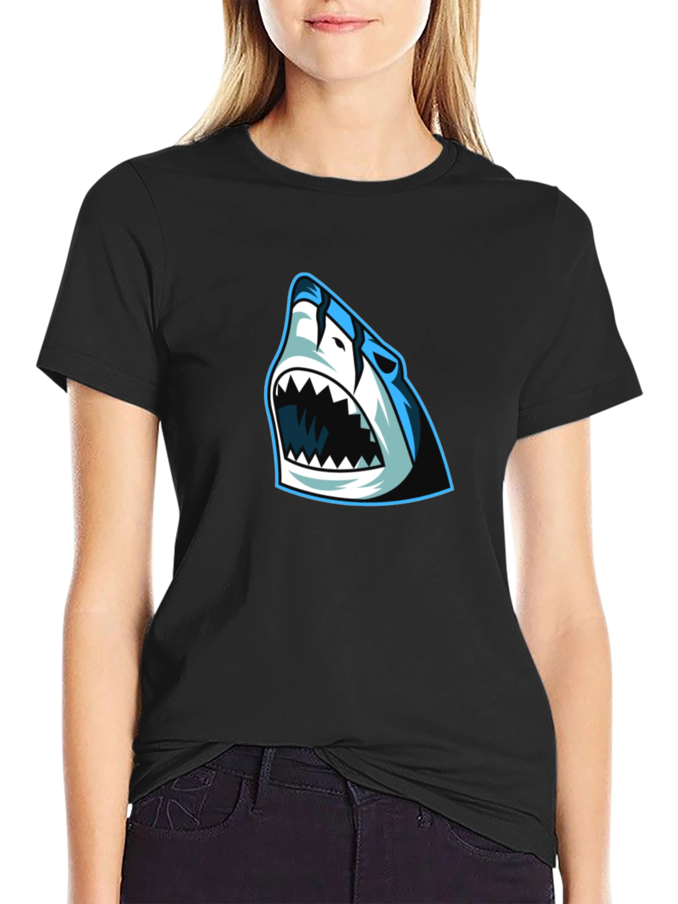 Shark Graphic Black T-Shirt - Unique Design