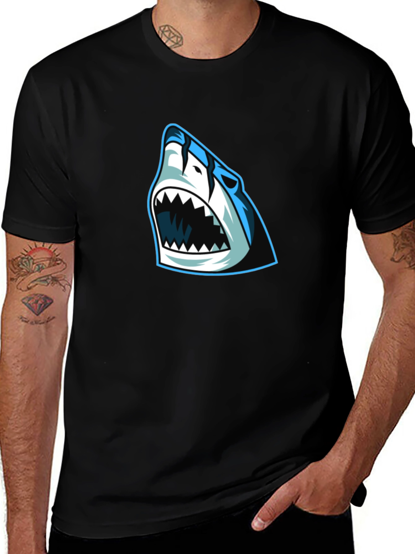 Shark Graphic Black T-Shirt - Unique Design