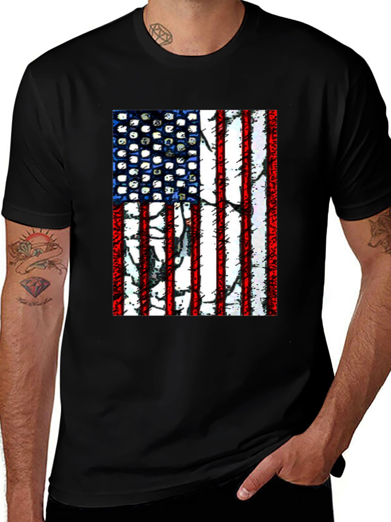 American Flag Graphic T-Shirt