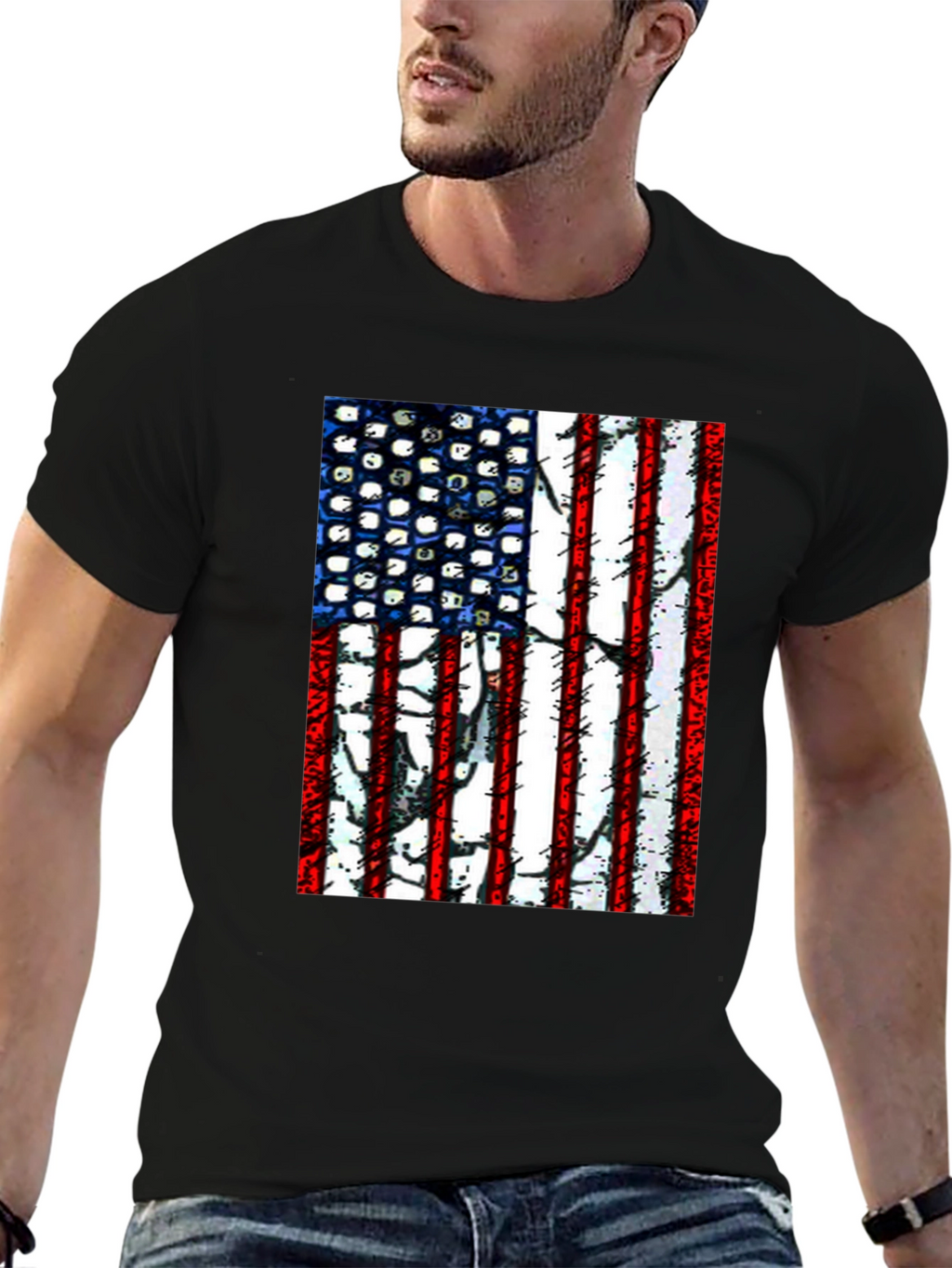 American Flag Graphic T-Shirt