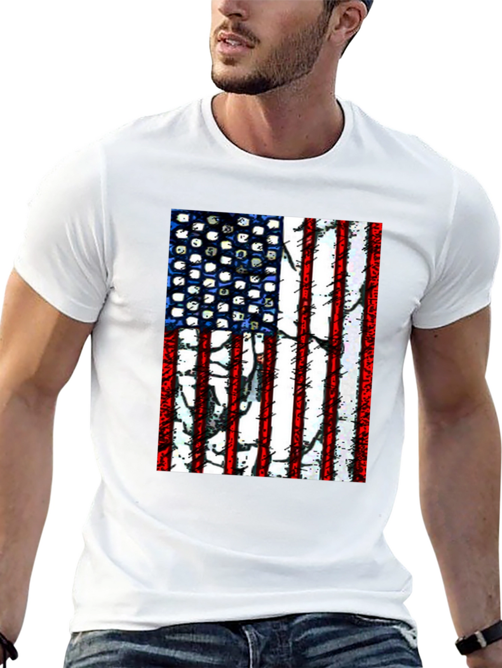 American Flag Graphic T-Shirt