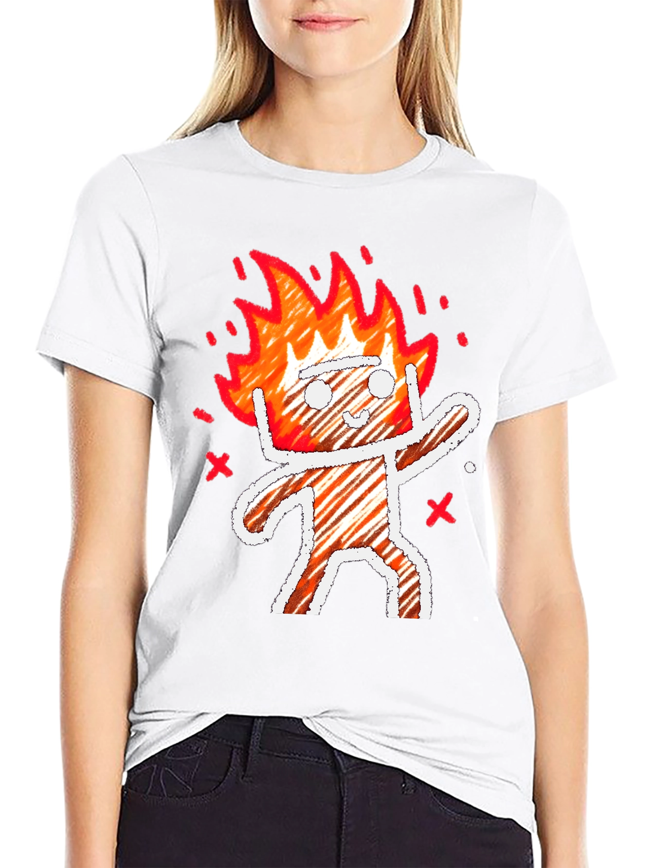 Fiery Character Graphic Print Tee