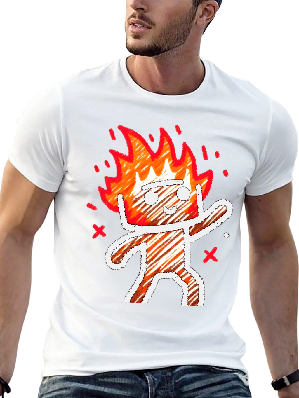 Fiery Character Graphic Print Tee