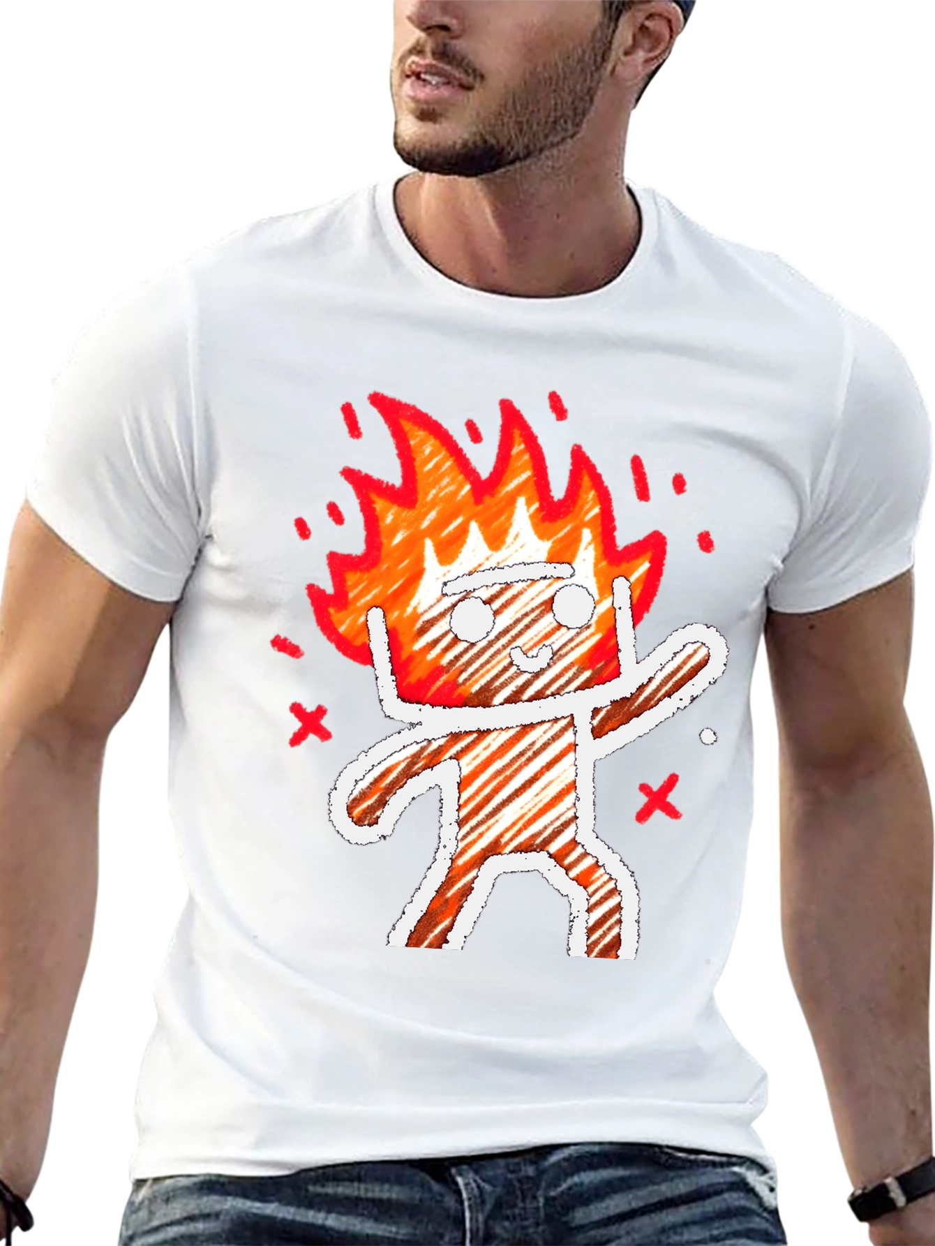 Fiery Character Graphic Print Tee
